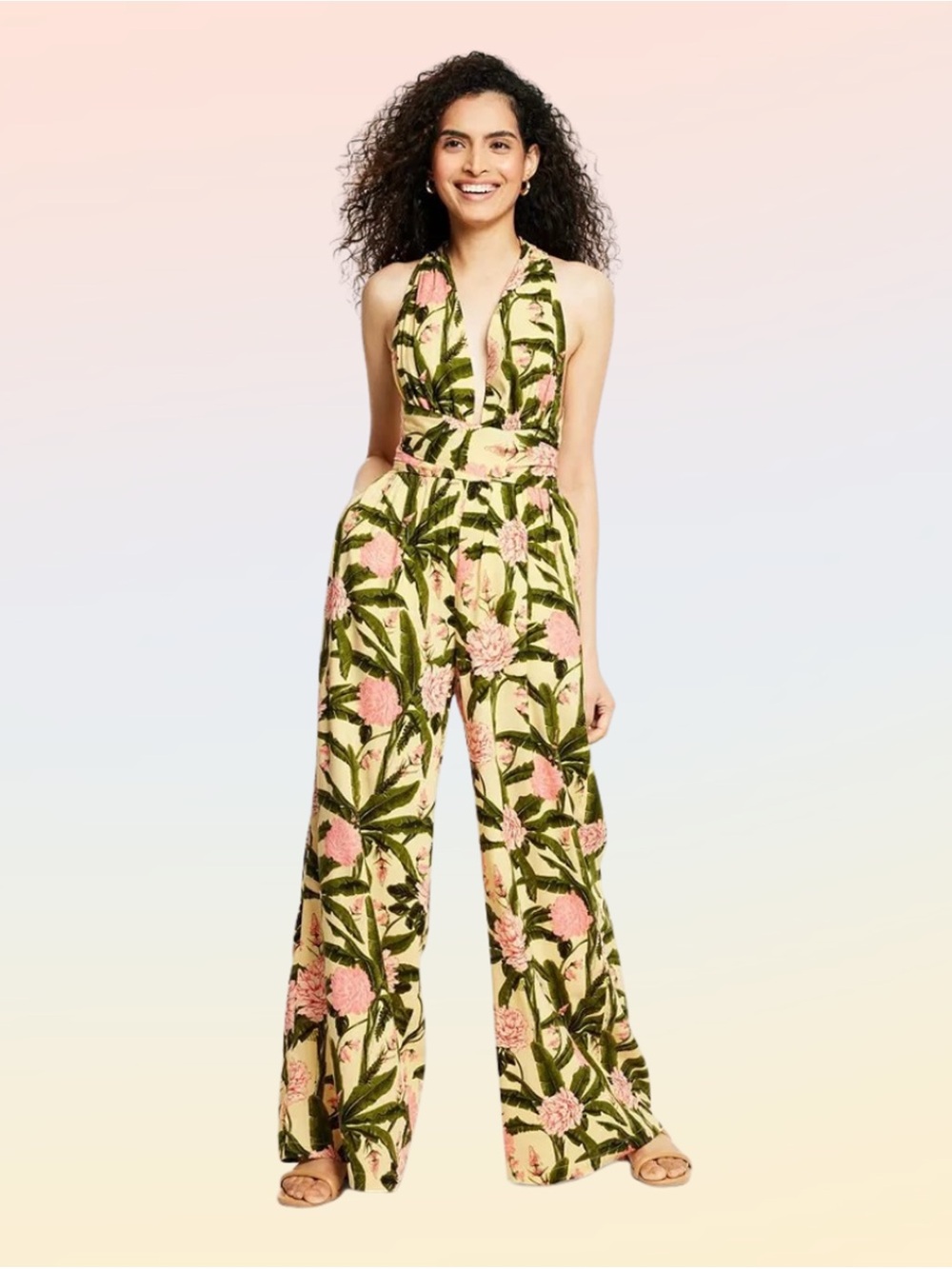 NWT, Limited Edition Auga Bendita x Target Peony Botanical Print Jumpsuit